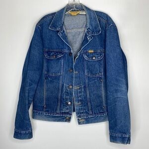 Vintage Rustler Denim Trucker Button Jean Jacket Size Large